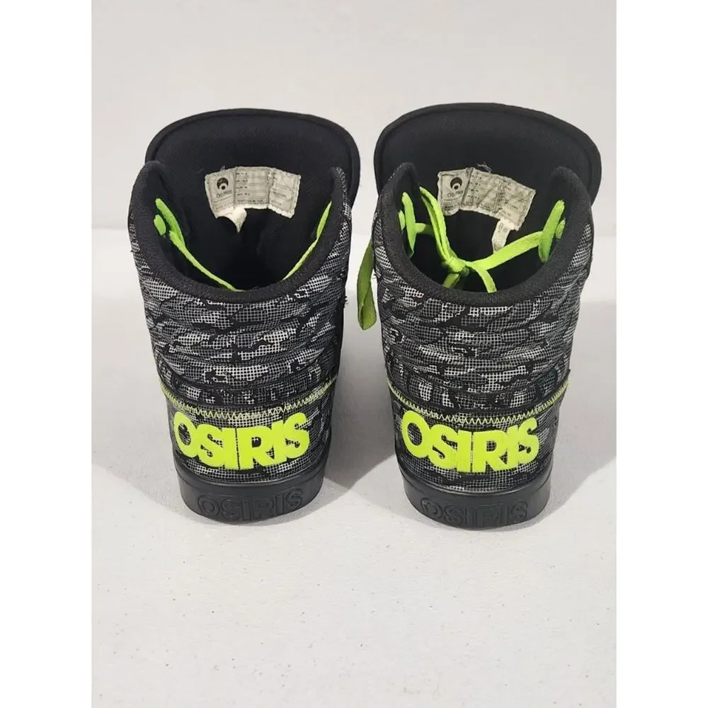 Osiris Shoes Clone Gry/Lime/Camo Size 11.5 Skater Sneakers